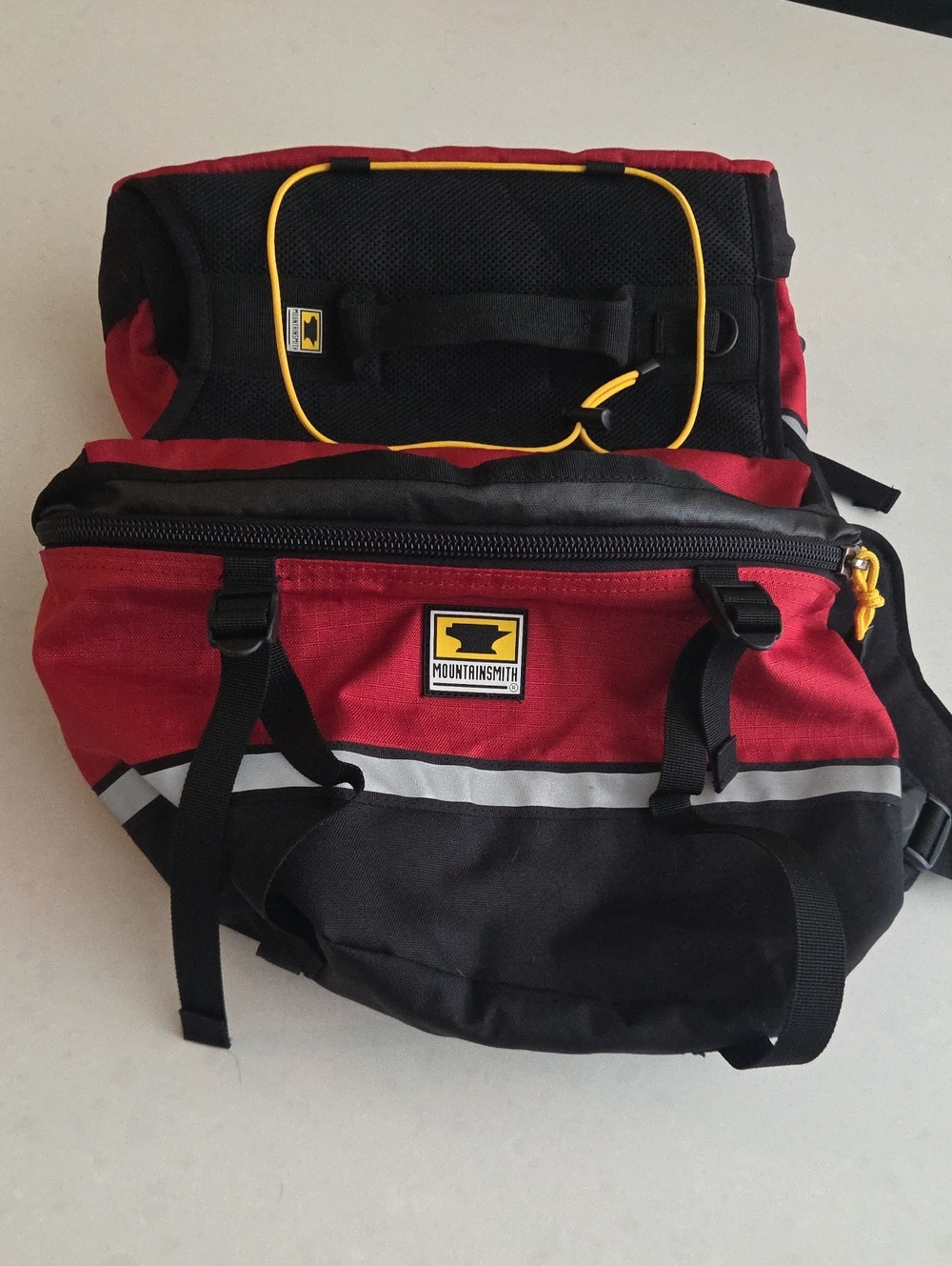 Mountainsmith Red & Black Dog Saddle Pack - Hands-Free Pet Gear